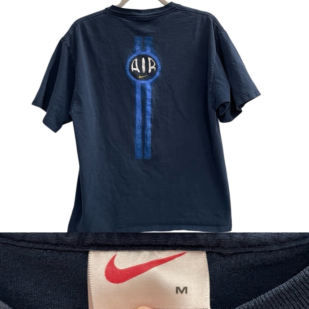 Vintage NIKE AIR Crewneck Graphic T-Shirt Blue Size Medium